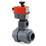 Ball valve with 220V electric actuator - solvent socket